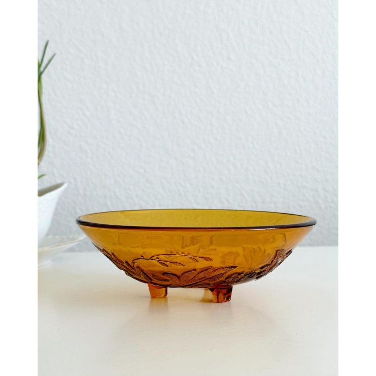 Ravfarvet glas m blomsterprg, tysk