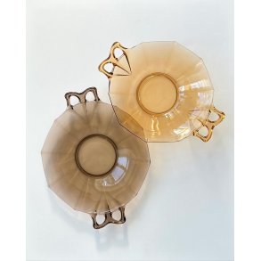 Set of amber and smoke-colored with handles, Fostoria Glass, total price