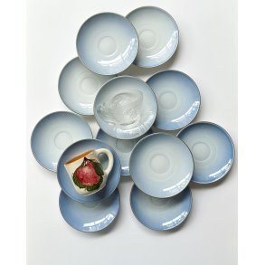 Saucer, blue w gold trim, Bing og Grndahl