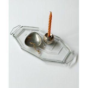 Edgy serving dish, clear glass, NB