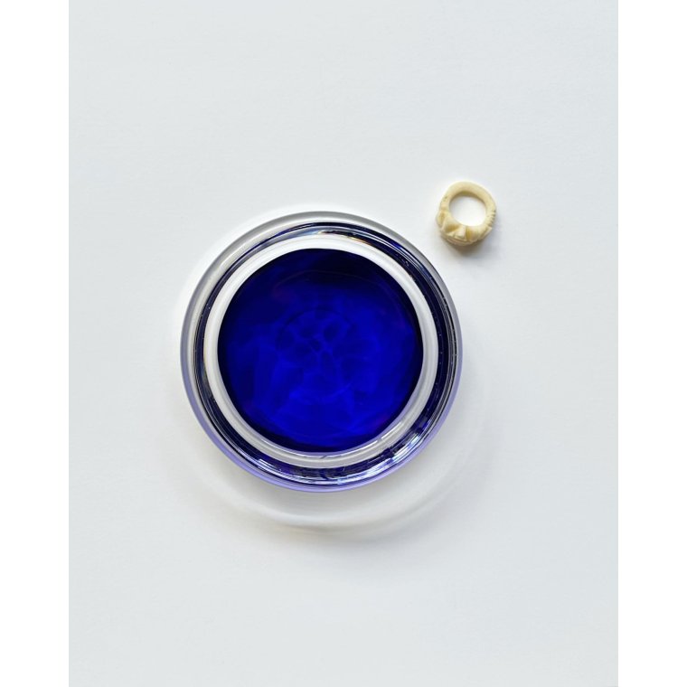 Blmeleret glasskl m klar kant