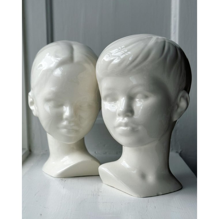 Edith Pedersen-replica, faience, set of boy and girl, NB