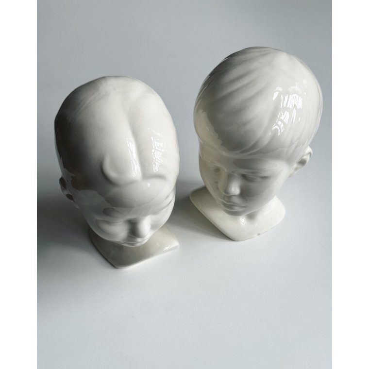 Edith Pedersen-replica, faience, set of boy and girl, NB