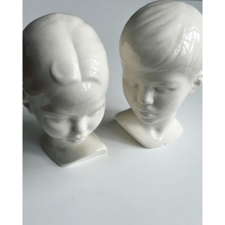 Edith Pedersen-replica, faience, set of boy and girl, NB