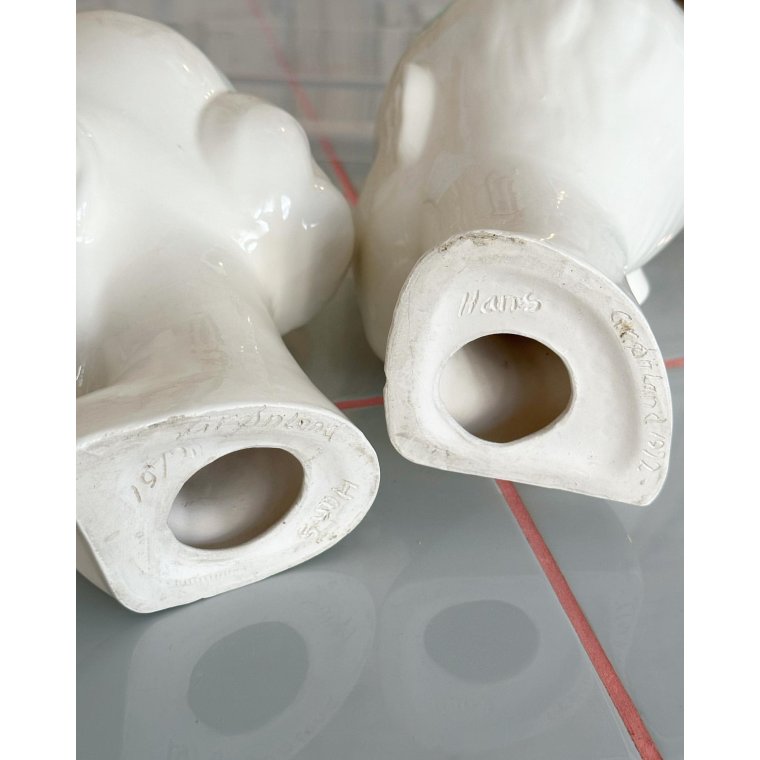 Edith Pedersen-replica, faience, set of boy and girl, NB