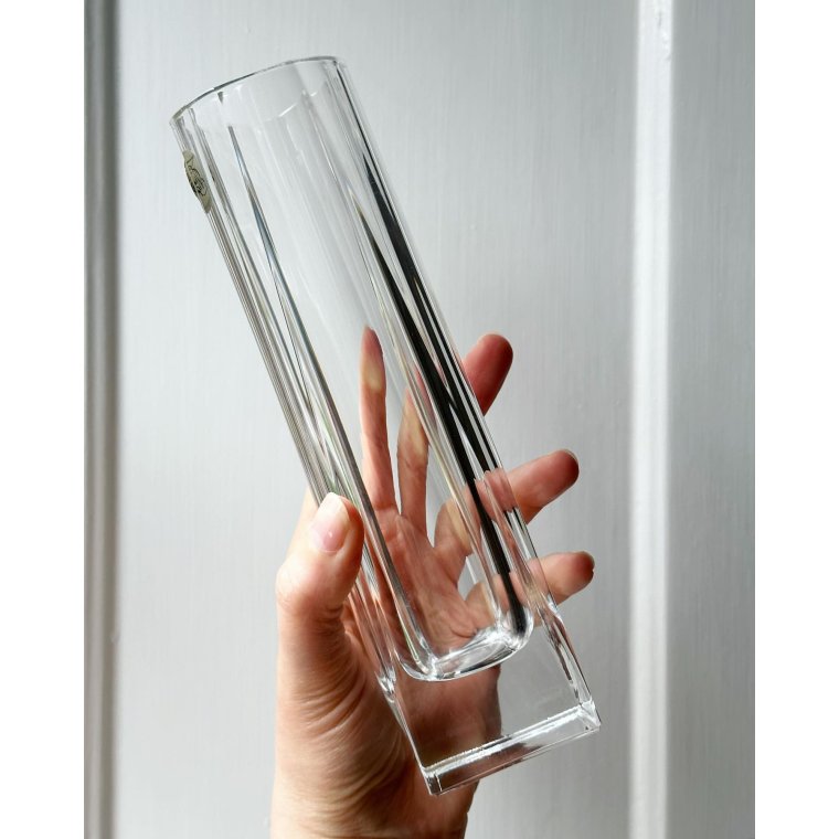 Cristal d'Arques, faceted crystal vase, France, NB