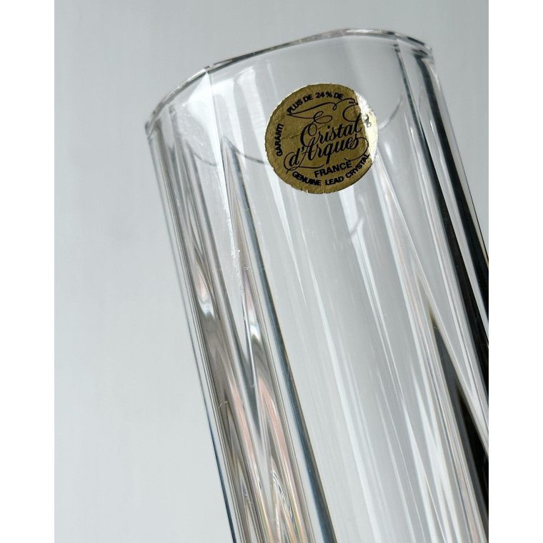 Cristal d'Arques, faceted crystal vase, France, NB