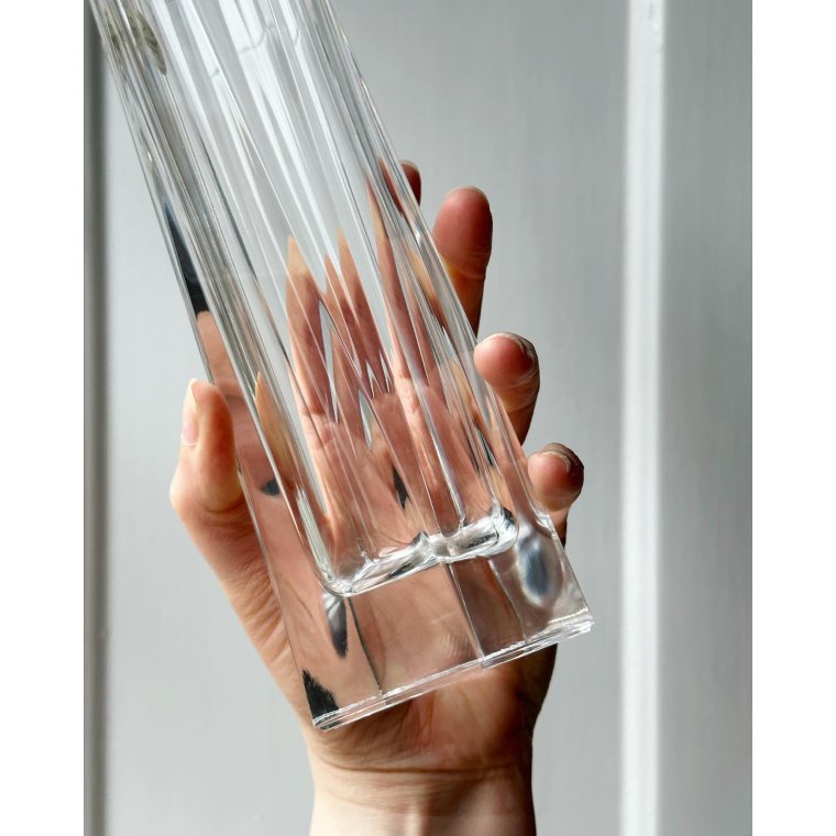 Cristal d'Arques, faceted crystal vase, France, NB