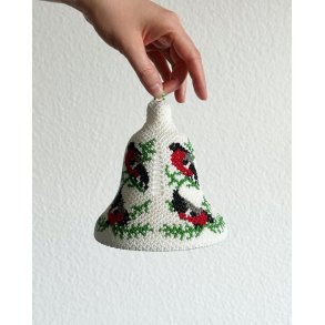 Pearl-stitched bell w Bullfinch