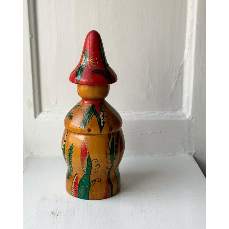 Hand painted wooden figure w face