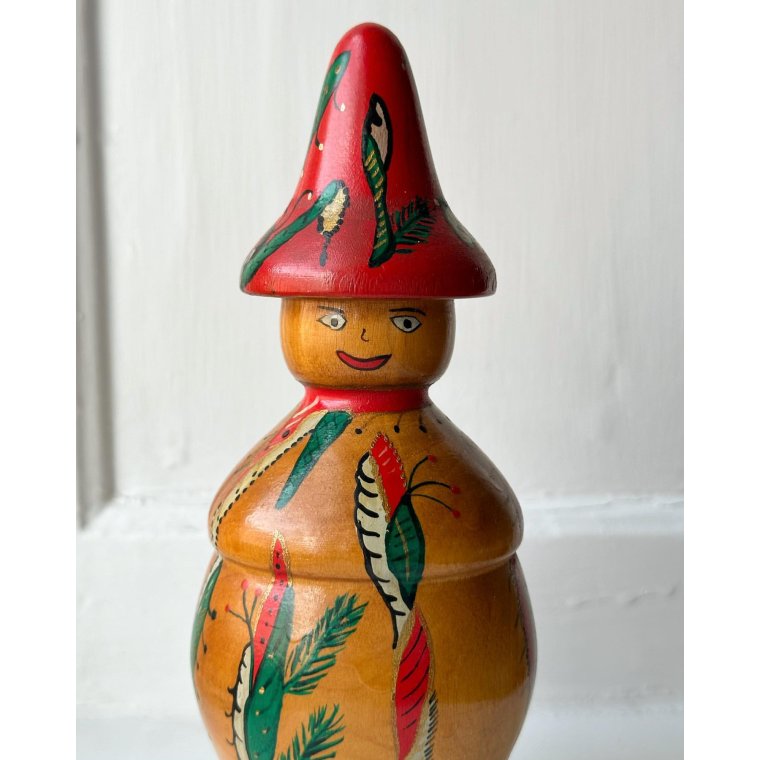 Hand painted wooden figure w face