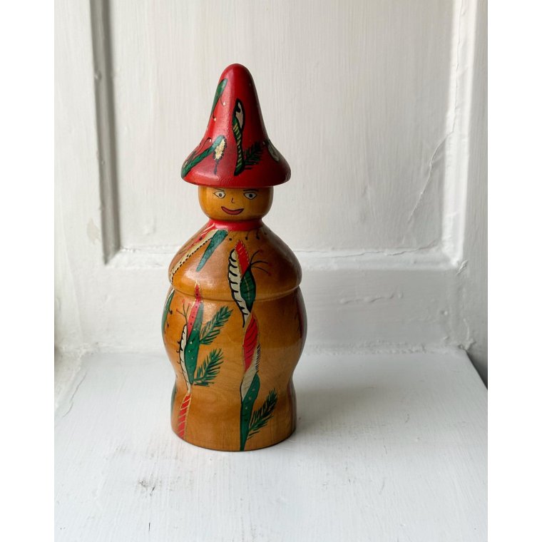 Hand painted wooden figure w face