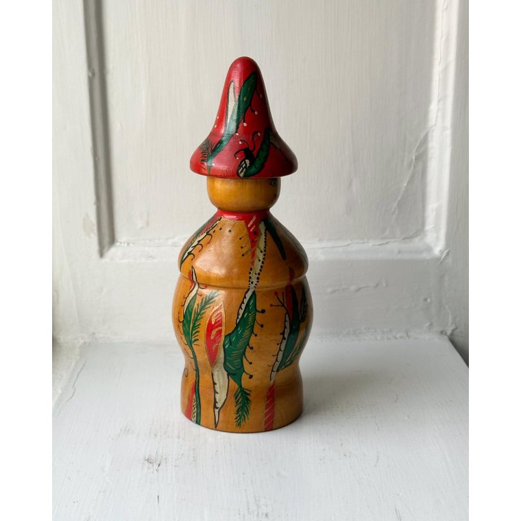 Hand painted wooden figure w face