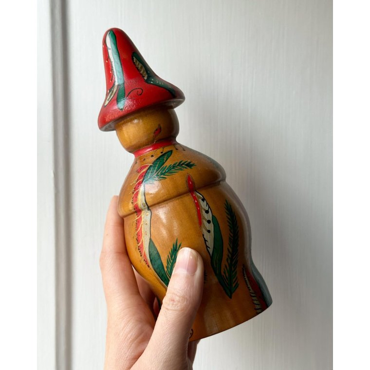 Hand painted wooden figure w face