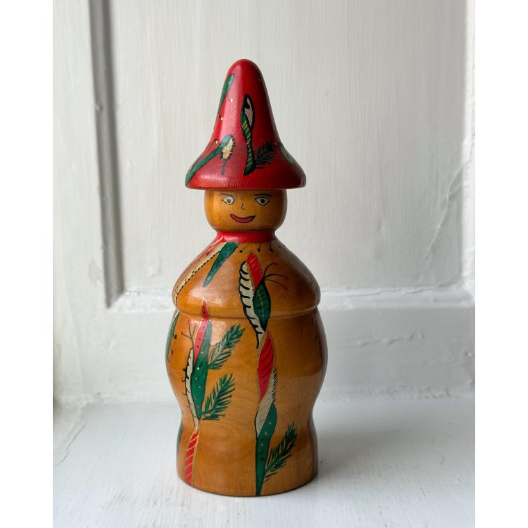 Hand painted wooden figure w face