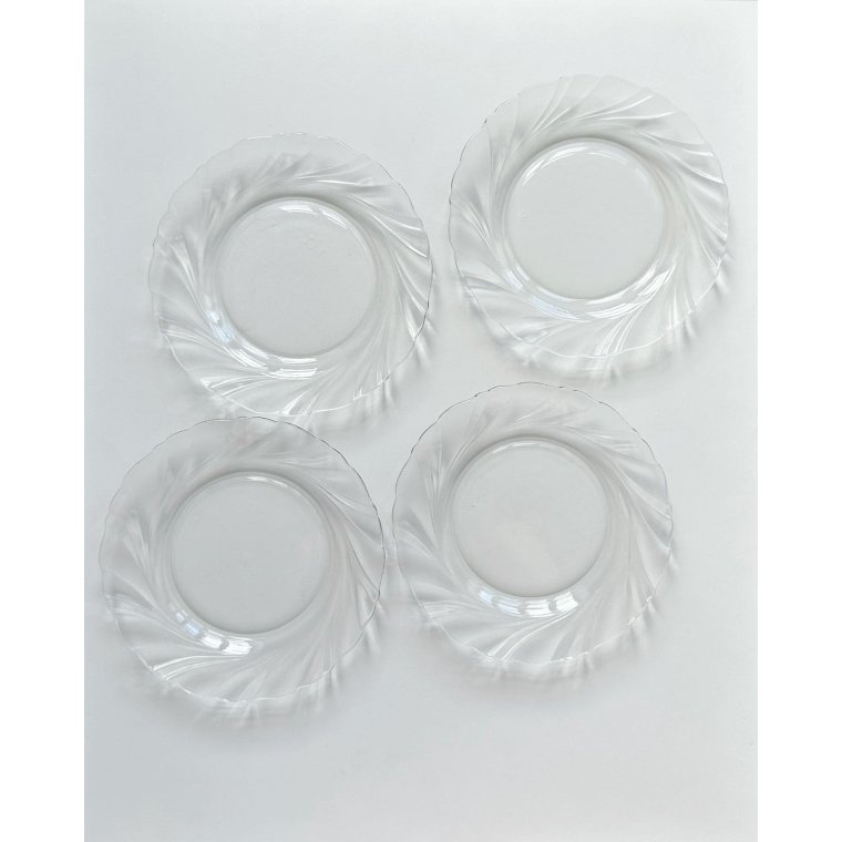 Vereco kagetallerkner, klar m swirl, 4 stk samlet, NB