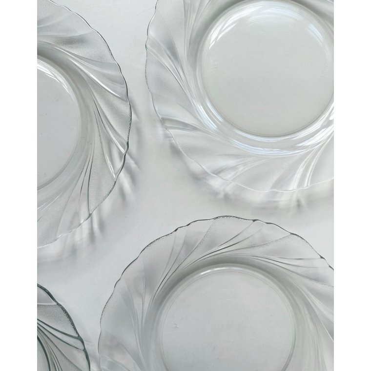 Vereco kagetallerkner, klar m swirl, 4 stk samlet, NB