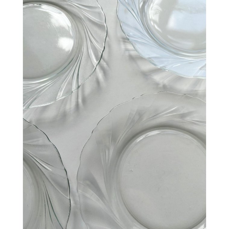 Vereco kagetallerkner, klar m swirl, 4 stk samlet, NB