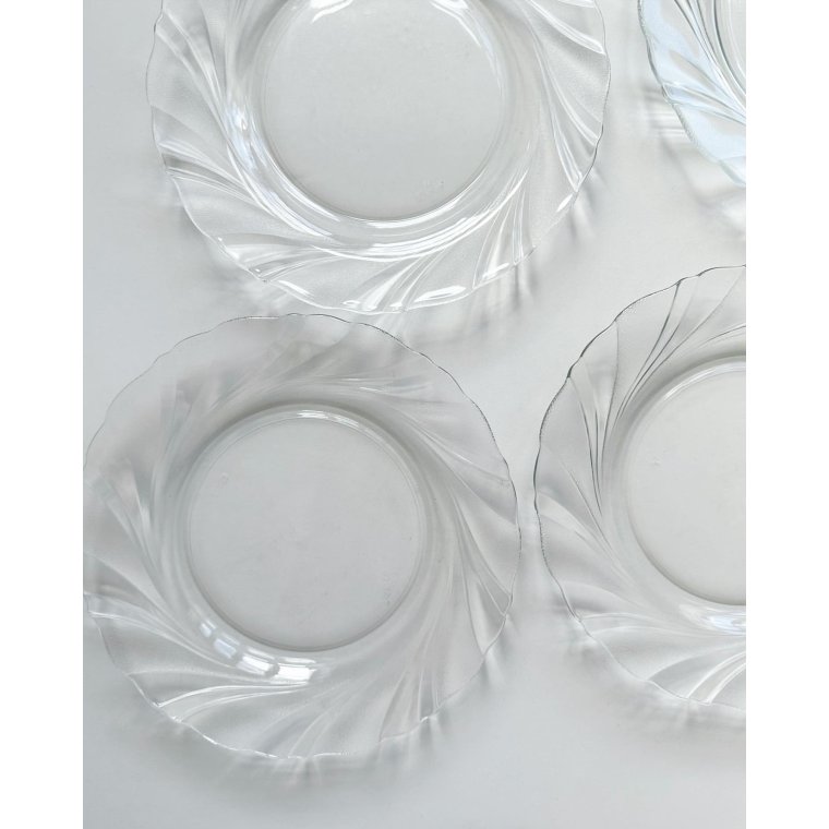 Vereco kagetallerkner, klar m swirl, 4 stk samlet, NB