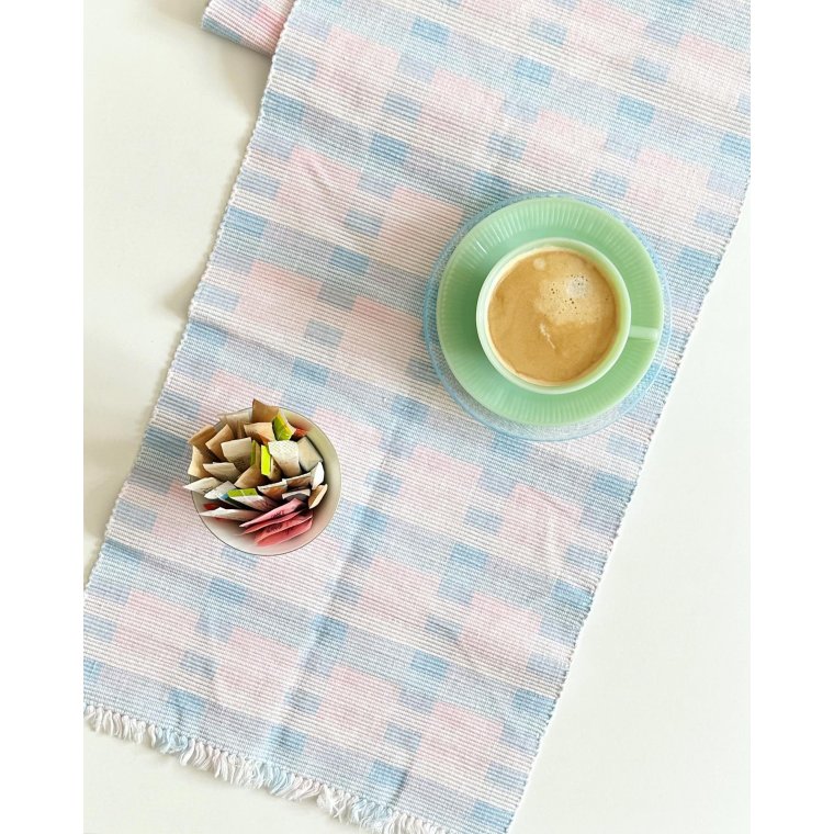 Bordlber, ruflet med pasteller og frynser, 104 x 32 cm