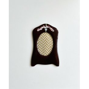 Antique wooden frame w decoupage, 24 x 15,5 cm