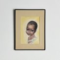 Child portrait w yellow background