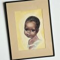 Child portrait w yellow background