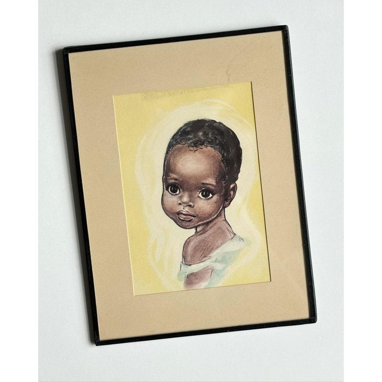 Child portrait w yellow background