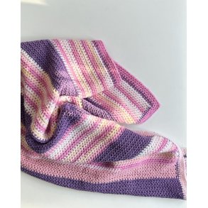 Crocheted child's blanket, rosy/yellow/lilac