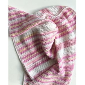 Crocheted child's blanket, rosy/yellow/white