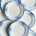 Tjekkoslovakiske middagstallerkner m roser og bl farve, 7 stk samlet