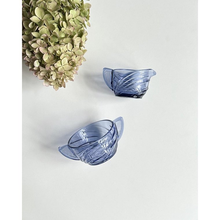 Lavendelblt glas, kantet m swirl