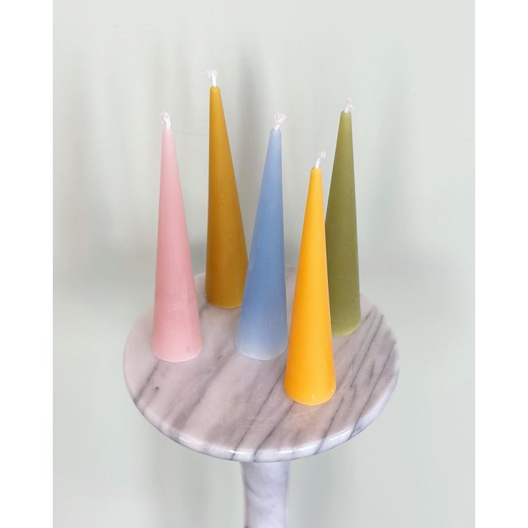 Sollys keglelys, hndlavet bivoks, pr stk