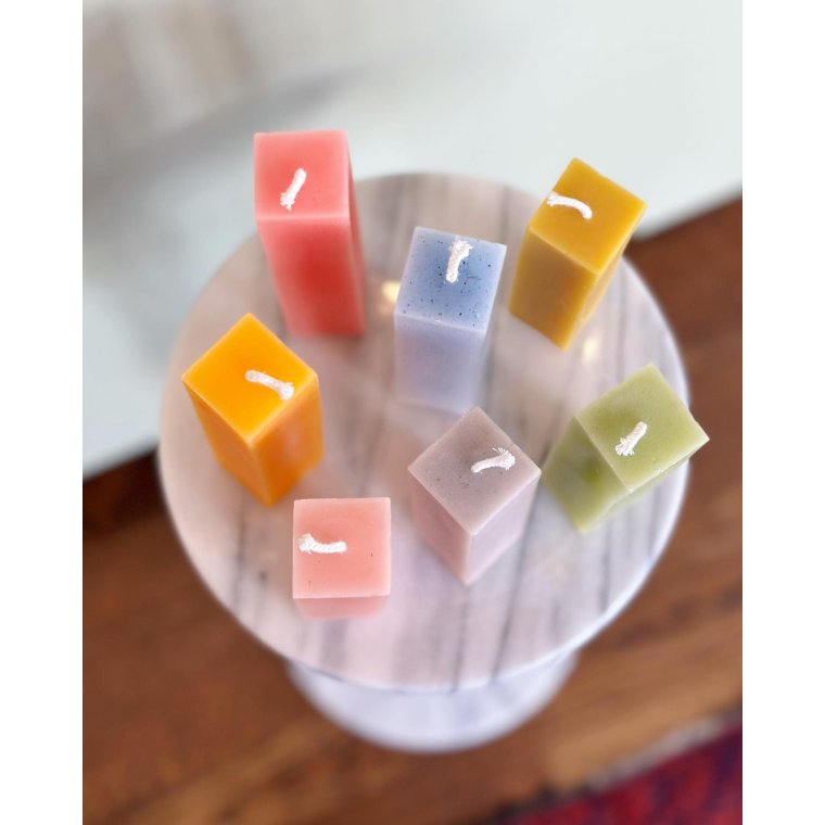 Sollys bloklys, hndlavet bivoks, pr stk