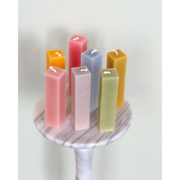 Sollys bloklys, hndlavet bivoks, pr stk