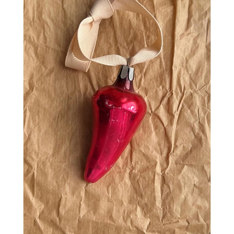 Vintage julekugle, rd chili