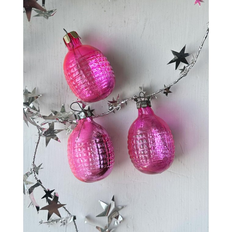 Vintage julekugle, pink lanterne, pr stk