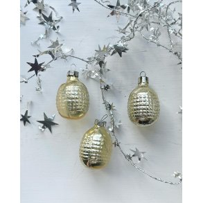 Vintage Christmas ball, champagne colored lantern, pr pc