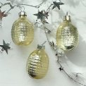 Vintage julekugle, champagnefarvet lanterne, pr stk