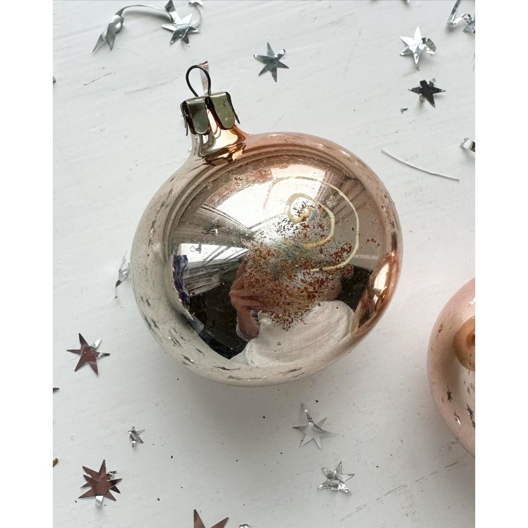 Vintage julekugler, par med dekoration, NB