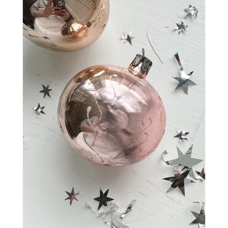 Vintage julekugler, par med dekoration, NB