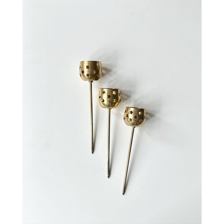 Messingspyd til fyrfadslys, pr stk