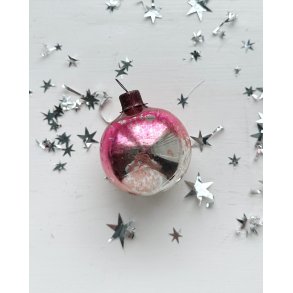 Vintage Christmas ball, pink patinated
