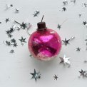 Vintage julekugle, pink patineret