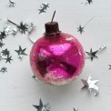 Vintage julekugle, pink patineret