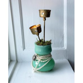 Tealight spear, brass, set of 2