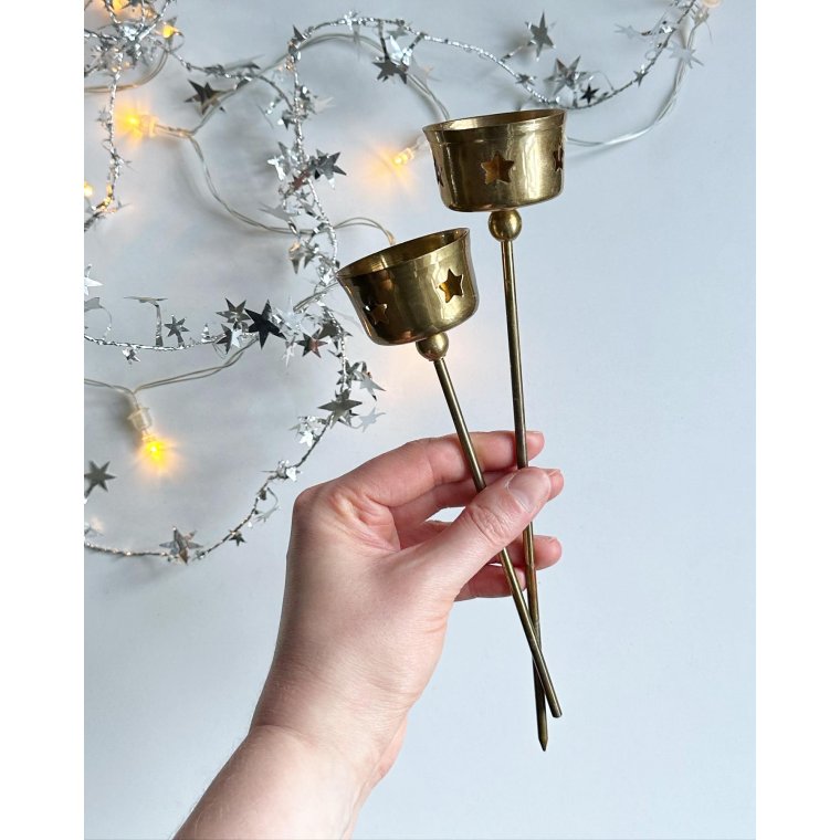 Fyrfadsspyd, messing, st af 2