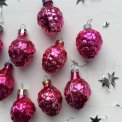 Vintage julekugler, pink hindbr, pr stk