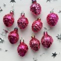 Vintage julekugler, pink hindbr, pr stk