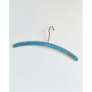 Vintage child's hanger, light blue w flowers, Dorte